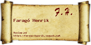 Faragó Henrik névjegykártya