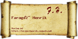 Faragó Henrik névjegykártya